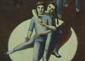 1981, Les Mimes, huile sur toile 36''x40''
