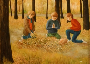 1990, L'automne (''Enfeuillement'' de la princesse), huile sur toile 30''x24''