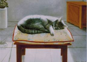 1992, Joséphine au soleil, huile sur toile 20''x16''