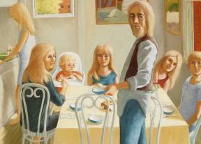 1992, La famille nombreuse (Les Guérard), huile sur toile 24''x30''