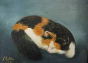 2009, Mika, huile sur toile cartonnée, 10''x8''