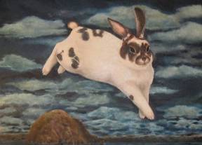 2014, Pita le lapin de Morro Bay huile sur toile 20''x16''