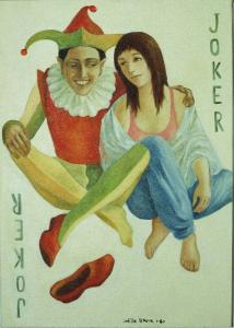 1980, Joker, huile sur toile 20''x28''