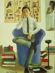 1980, Le penseur, huile sur toile 18''x24''