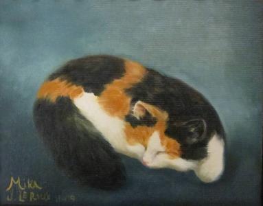 2009, Mika, huile sur toile cartonnée, 10''x8''