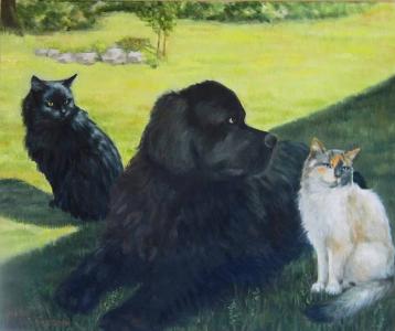 2015, Junior, Bella & Capucine, huile sur toile, 24''x20''