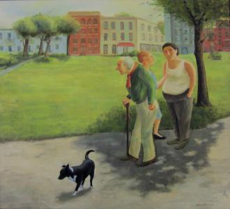 2016, Promenade-au-parc, huile sur toile 40x36